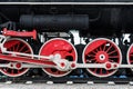 Big red wheels of a old train Royalty Free Stock Photo