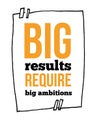 Big results require big ambitions Inspirational motivational quote in sketch frame for wall in trendy style.