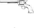 a big revolver with a handle a fighting weapon from the Wild West