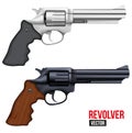 Big Revolver. Silver bright metal Royalty Free Stock Photo