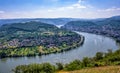 Big Rhine loop, Rhine river, Boppard, Rhineland-Palatinate, Germany, Europe Royalty Free Stock Photo