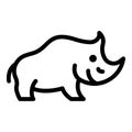 Big rhino icon, outline style