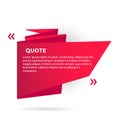 Big ribbon with quote text space vector illustration isolated on white background.