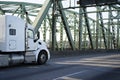 Big rig semi truck going on Columbia River Interstate Bridge Royalty Free Stock Photo