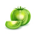 Big Ripe Green Cut Tomato Close up on Background Royalty Free Stock Photo