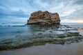 Big rock beach sunset long exposure Royalty Free Stock Photo