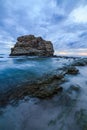 Big rock beach sunset long exposure Royalty Free Stock Photo