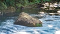 Huge boulder in the river