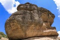 Big rock at the Monastery of Varlaam of the Meteora Eastern Orthodox monasteries complex in Kalabaka, Trikala, Thessaly Royalty Free Stock Photo