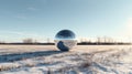 Dynamic Winter Landscape With Oversized Mirror Globe