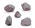 Big Rock stone cartoon in isometric 3d flat style Royalty Free Stock Photo