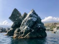 Big rock in the vater. Black sea, Crimea