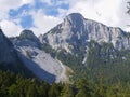 A big rock wall in the swiss mountains