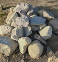 big rocks for foundation of house Royalty Free Stock Photo