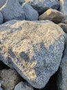 Big rocks use to prevent beach attrition