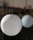 Big round ceiling lamp with reflection