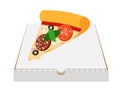 big round pizza with cheese tomato salami olive champignon onion stock vector illustration