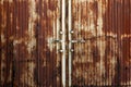 Big rusty door of a warehouse Royalty Free Stock Photo