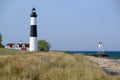 Big Sable Point Lighthouse in dunes, built in 1867 Royalty Free Stock Photo