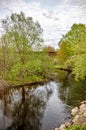 Big Sable River Flowing Under a Railroad Bridge