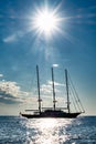 Big Sail Ship Under Bright Sun On The Mediterranean Sea In Croatia Royalty Free Stock Photo