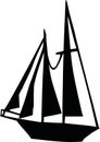 Big Sailing boat silhouette Royalty Free Stock Photo