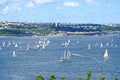 A big sailing race of old sailing boats near Crozon in Brittany, France Royalty Free Stock Photo