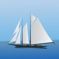 Big sailing yacht in the sea landscape Royalty Free Stock Photo