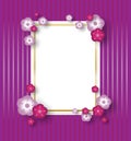 Frame of flowers for invitations, seasonal greetings, wedding printing, seasons of sale, mothers day, womens day