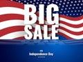 Big Sale. Abstract american background with waving striped flag and starry pattern. Royalty Free Stock Photo