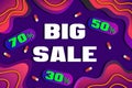 Big sale with abstract gradient background, up to 50 off. Discount promotion layout banner template design. Vector Royalty Free Stock Photo