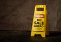 Big Sale Ahead promotion concept with warning sign Royalty Free Stock Photo