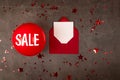 Big sale bacground with red balloons on black, Get ready for Black Friday sales