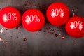 Big sale bacground with red balloons on black, Get ready for Black Friday sales