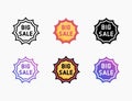 Big Sale Badge icon set with different styles. Royalty Free Stock Photo