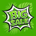 Big sale banner green message template design