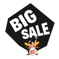 Big sale banner with rock drummer