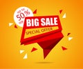 Big Sale banner. Sale Tag. Vector Sale Background Illustration for Promotional brochure,booklet,poster, shopping flyer, discount