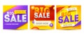 Big sale banner set. Sale and discounts. Vector illustration Royalty Free Stock Photo