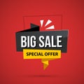 Big sale banner template in business origami style