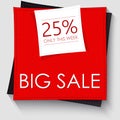 Big Sale Banner Template Design. Red Square Advertising Label