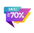 Big sale banner. Vector illustration. Up to 70 percent sale