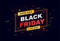 Big Sale. Black friday sale banner layout design. Night bright advertisement. Vector illustration for retail, sale, promotion. Royalty Free Stock Photo