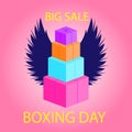 Big sale boxing day, great design for any purposes. Vector template. Winter festive season holiday decoration element. Big sale Royalty Free Stock Photo