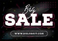 Big Sale Chalk Banner. Grunge Text on Black Chalkboard with Vibr