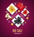 Big Sale Concept Banner Card with Realistic 3d Detailed Elements. Vector