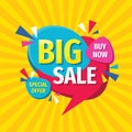Big sale concept banner template design. Discount abstract promotion layout poster. Special offer. Buy now. Vector illustration. Royalty Free Stock Photo