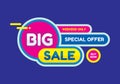 Big sale - concept banner vector illustration. Special offer abstract creative layout. Buy now. Weekend only. Graphic design.