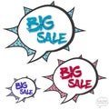 Big sale concept in comics bubbles Royalty Free Stock Photo