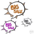 Big sale concept in comics bubbles Royalty Free Stock Photo